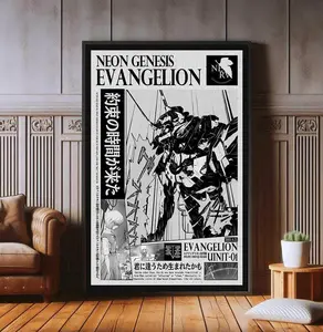 [Sale Up To 40%] Neon Genesis Evangelion Unit 01 Poster, EVA Anime Canvas Wall Art, Mecha Aesthetic Decor, High Quality Print, Gift for Fans