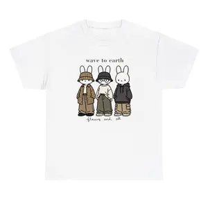 Wave To Earth Vintage Crewneck Tee For Men Casual Short Sleeve Shirt All Sizes Available