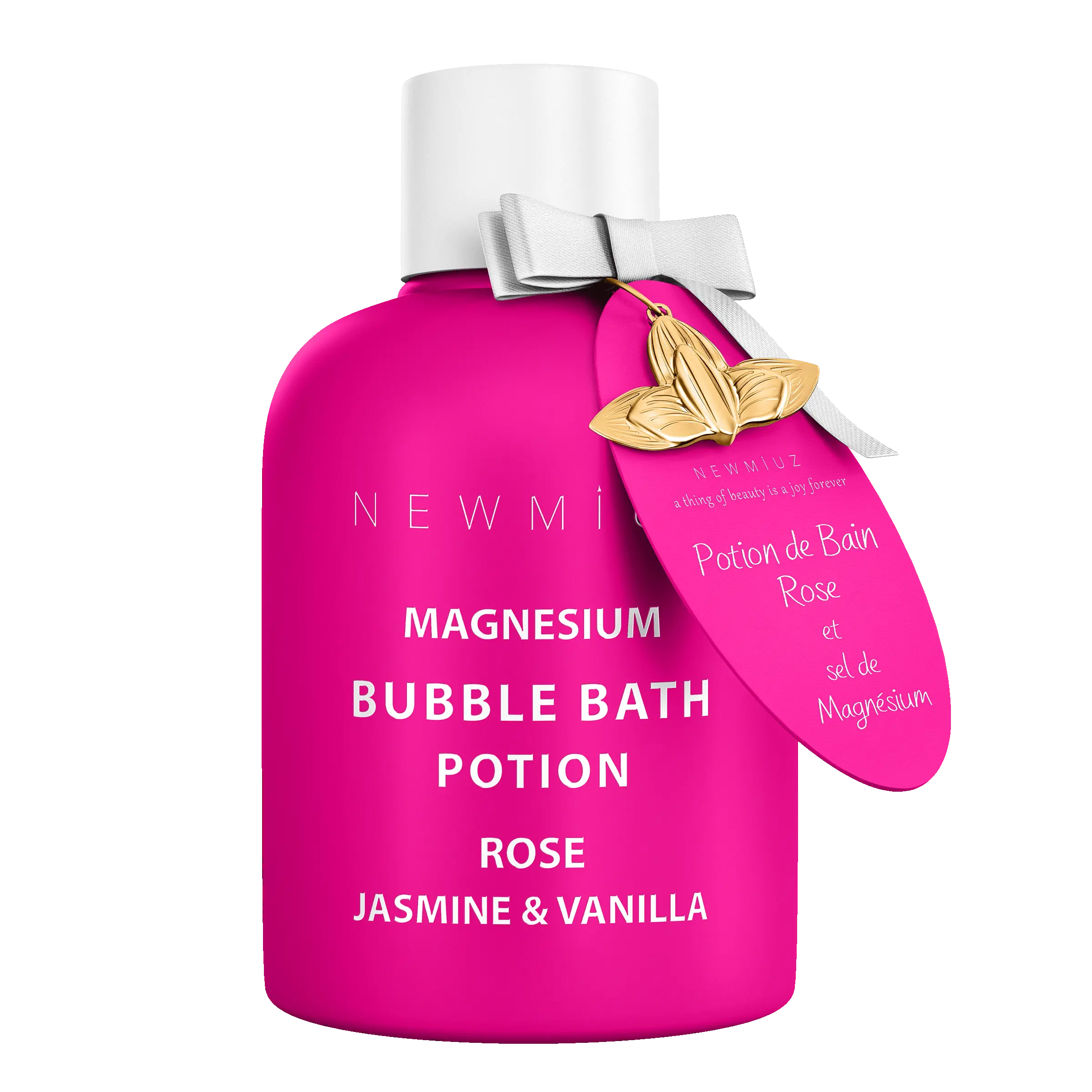 Magnesium Bubble Bath | Rose, Jasmine & Vanilla | Long-Lasting Foam for Sore Muscles & Stress Relief | Luxury Aromatherapy Soak | Natural Bubble Bath for Sensitive Skin