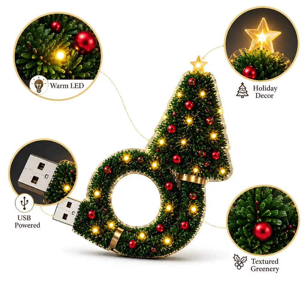 RVEYI 2026 New USB Plug-In Christmas LED Projector Night Light, 6+ Holiday Patterns, Warm Tree Decor Ceiling Lamp, Festive Bedroom Party Gift, Home Room Ornament
