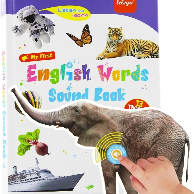 Educational Talking Interactive Toy Book Flash Cards - 300+ Words, 13 Themes, 6 Songs, Piano Keys, Animal & Airplane Sounds | Kids Toys Gift for Ages 0-9 | Halloween, Christmas, Birthday Presents