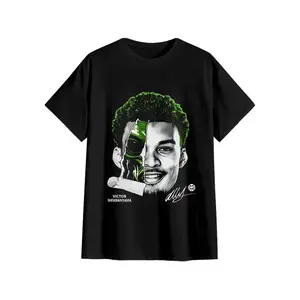 [100% Cotton] "Wemby Alien" Victor Wembanyama Hybrid Basketball Graphic Tee, Retro Streetwear Cotton Crew Neck Unisex Shirt, Casual Oversized Fit Summer Camiseta Verano Top, Soft Breathable Game Day Outfit, Multi-Color Fan Apparel for Men and Women
