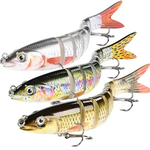 10cm/10g multi-section fish-shaped bionic mudfish lure set, long-range casting, slow sinking with sound beads, realistic multi-section fish lure
