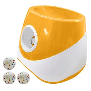 Interactive Automatic Ball Launcher with 3 Tennis Balls Automatic Dog Ball Launcher with 3 Distance Rechargeable Small Dog Ball Thrower for Small and Medium-Sized Dogs