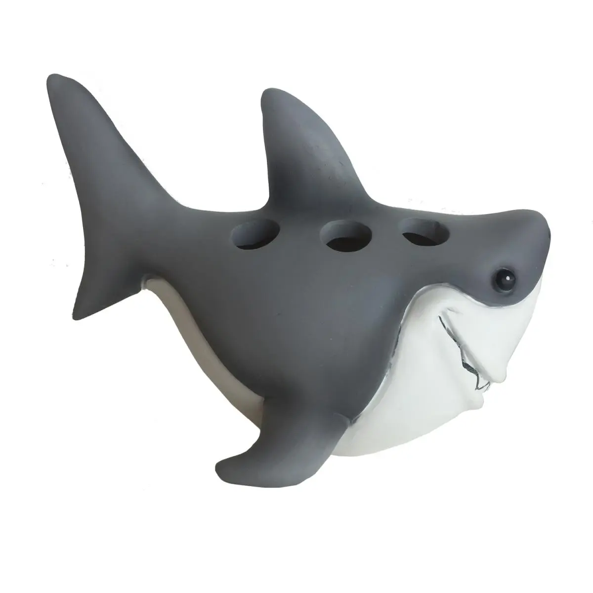 212 MAIN Durable Polyresin Fish 'n Sharks Toothbrush Holder, White 6-Slot Multi-Compartment Bathroom Accessory, Wall-Mounted or Freestanding, Easy-Clean Home Organizer (Model 70029), Toothbrush Holders Wall Mounted, Multi-Compartment Toothbrush Holders
