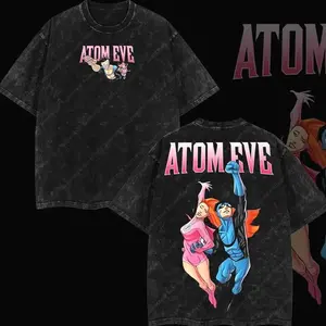 Superstyle Limited Atome Eve X Mark Grayson Invincible War Comic Double Printed Oversize Lightweight Acid Washed Tee TV Series Graphic Tee T-Shirt NSX Z51 for Menswear Top