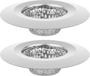 Bathroom Sink Drain Strainer 2PCS 1.22” Stainless Steel Bathtub Shower Tub Drain Cover Hair Catcher Filter Plug Mop Pool Utility Washbasin RV Sink