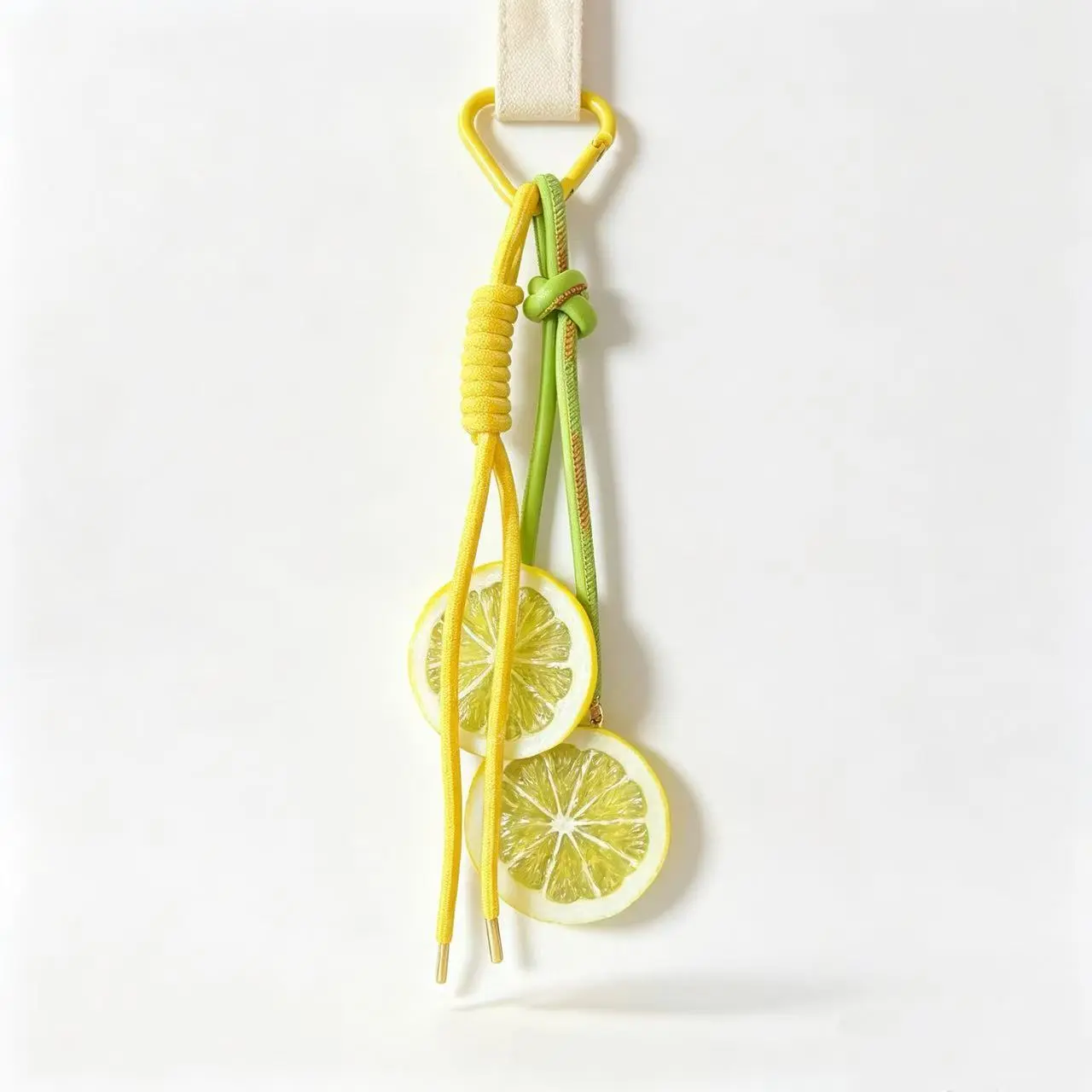Lemon Slice Bag Charm with Yellow Green Cord