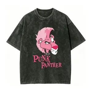 Punk Pink Panther Vintage Graphic T-Shirt - Retro 90s Cartoon Streetwear Tee