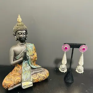 Purple Oxidized Cone Jhumkas