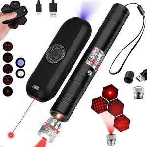 Rechargeable Pet Laser Toy Set, 8 Modes Including Patterns & UV Light, Fun Interactive Play for Cats, Ideal for Indoor & Outdoor Use, Rechargeable Laser Pointer