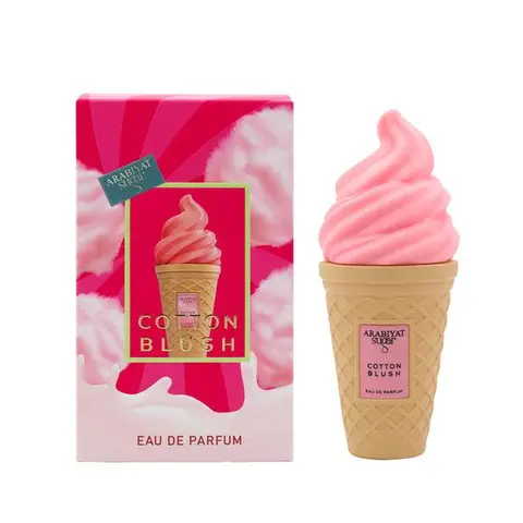 Arabiyat Sugar Blush Cotton Alcohol-Based EDP Perfume Spray - 3.4 fl oz Women's Liquid Personal Care, Floral/Fruit Flavored (Candy, Coconut, Vanilla, Strawberry), Amber Musk Finish, Outdoor Use, Contains Alcohol