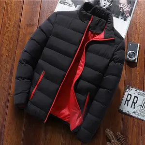 Winter Thickened Cotton Jacket for Men, Stand Collar Zipper Cardigan, Outdoor Plus Size Cotton Coat, Casual Warm Jacket for Men