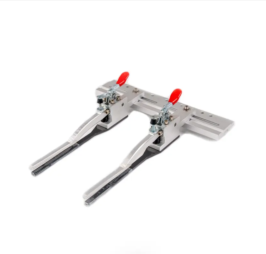 Stainless Steel Shoe Embroidery Device with Red Clamps & Silver Structure for Detailed Patterns on Footwear Enhances Design Capabilities