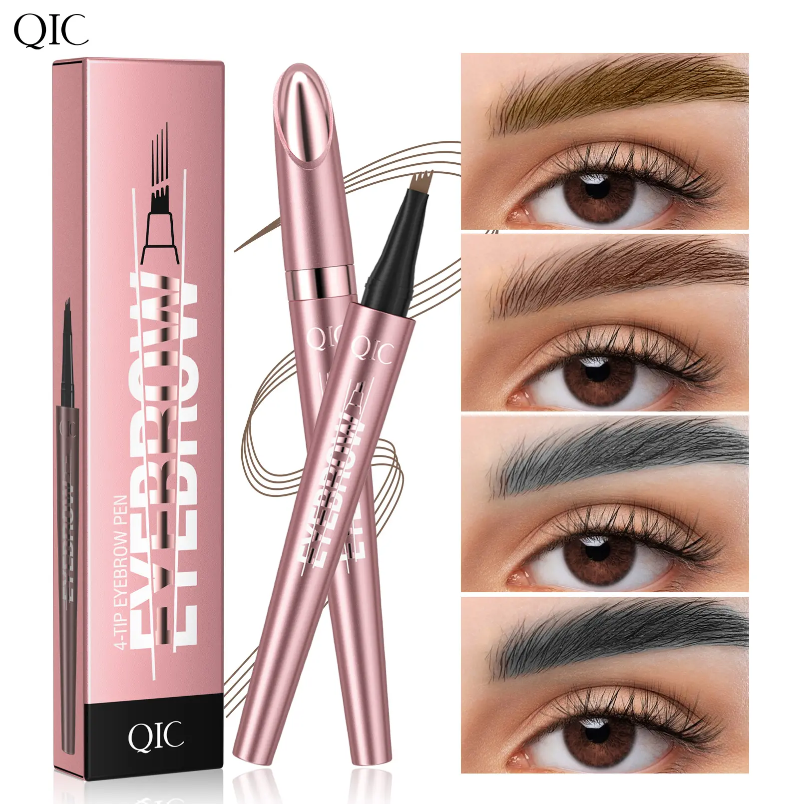 Micro-Fork Tip Waterproof Brow Pencil - Easy-to-Apply, Lightweight Cosmetic for Defined Arches, Daily Use, All Skin Types, Ideal for Travel & On-the-Go Makeup, Brow Eyebrow Pencils Category