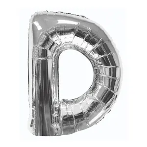 34 In. Silver Letter D Balloon