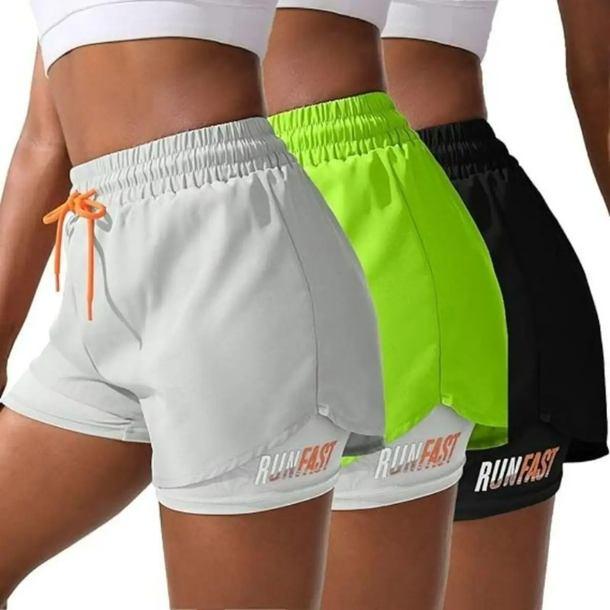 OVESPORT Fitness Women's fitted Gym Shorts Drawstring Waist Wide Leg Baggy Lady Shorts, Athletic