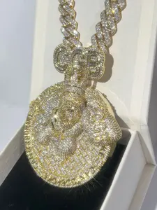 Yaoshan Gorilla Pendant Necklace, Gold Plated with Diamonds, D Color Grade, High-End Hip-Hop Diamond Pendant Cultural Jewelry, Trendy Hip-Hop Accessories