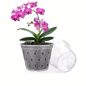 Plastic Planter For Orchid, Orchid Pot With Holes For Repotting Healthy Air Circulation And Drainage, Creative Pots, Super Beautiful Flower Pot, Indoor Outdoor Home Decor Garden Patio Supplies