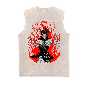 Jujutsu Kaisen Anime 90s Graphic Sleeveless Tank Tops Men Vest Streetwear Outfits Men Vacation Outfits Sleeveless Shirt
