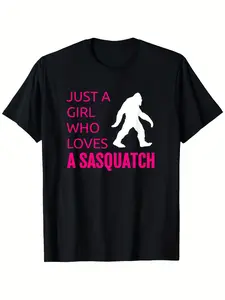 Funny Sasquatch Lover'S T-Shirt - Just a Girl Who Loves a Sasquatch Graphic Tee - Heavyweight 180GSM Shirt for Men & Men - Hunting Apparel - Halloween Costume Party Outfit - Sizes S-XXXL - Pe, Plus Size