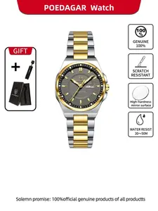 POEDAGAR Women's Watch Fashion Quartz Women's Watch Waterproof Stainless Steel Night Light Date Calendar Women's Watch Fashion Leisure Work Commuting Matching