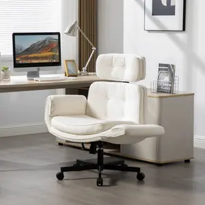 Ergonomic Criss Cross Office Chair - Adjustable Armrests, Headrest, Height, 300lb Capacity, Swivel Wheels, Wide Seat for Cross-Legged Sitting, Adjustable Height Chair for Home Office & Makeup Use