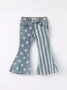 4th of july Patriotic Star Stripe Flare Jeans