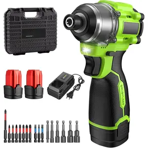 16.8V Max Brushless  Driver Kit, 1416 In-lbs Torque, 1/4" Hex Cordless  Drill with 2x 2000mAh , 4100 Max BPM, Power Tool Set for  Improvement, DIY & Light Automotive