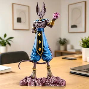 DBZ Destroyer God statue, 30cm, made of PVC, will not fade. A collector's gem, comes with an energy ball and artificial rock base. Perfect as a birthday gift for your boyfriend or child