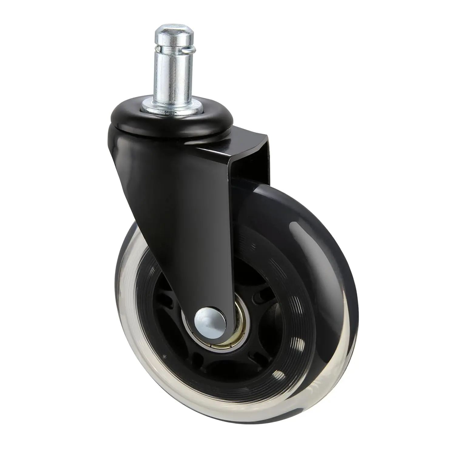 VEVOR Metal Office Chair Caster Wheels, Set of 5, 3-in Universal Replacement Wheels with 360° Rotation & Dual Ball Bearings, 650 lbs Load Capacity, Easy to Install for Hardwood Floors & Carpet, Black, Casters, 3 Inch