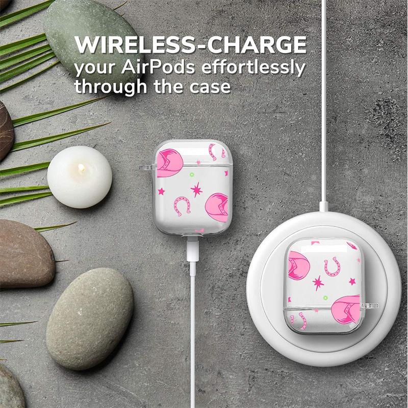 Pink Cowboy Dream Pattern TPU Soft Protective Case for Apple AirPods 4/3/2/1/Pro/Pro2 Transparent Earphone Cover with Keychain Attachment Pink Cowboy Dream Pattern TPU Soft Protective Case for Apple AirPods 4/3/2/1/Pro/Pro2 Transparent Earphone Cover with Keychain Attachment