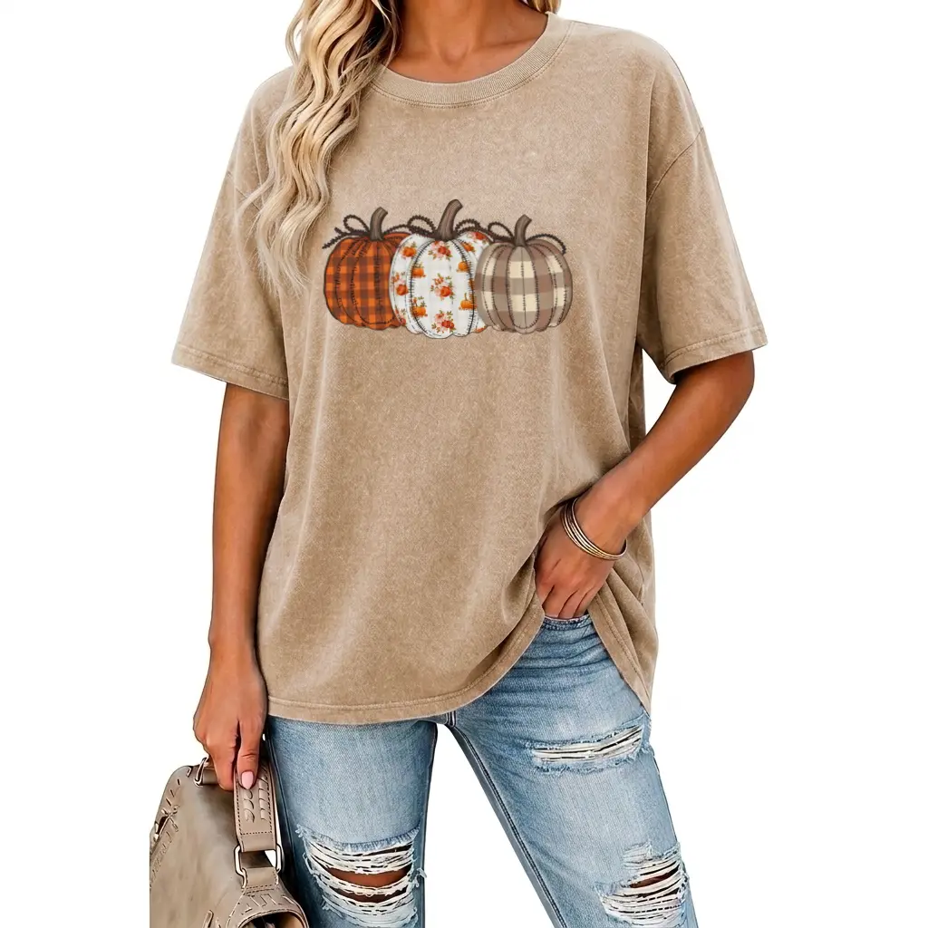 Pumpkin Shirt, Boho Fall Pumpkin T-Shirt, Patchwork Pumpkin Tee, Cute Autumn Shirt, Fall Harvest Shirt, Pumpkin Patch Shirt