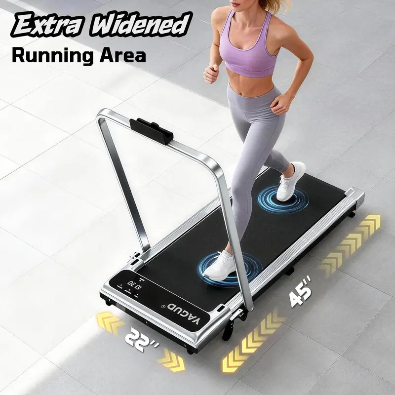 [DEALSFORYOUDAYS] Foldable Collapseable Portable Walking Machine - Compact Walking Pad with Wheels, Remote Control, Light-Up LED Display, Adjustable Speed Design, 3.8mph Max Speed for Convenient Home Cardio Fitness Equipment