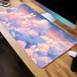 Cute Cartoon Rabbit Pattern Extended Mouse Pad, Multi-purpose Large Gaming Mouse Pad, 1 Count Non-slip Computer Mat for Office Home, Non Slip Mousepad