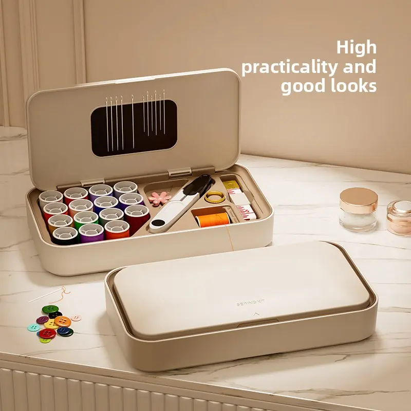 Portable Magnetic Needle and Thread Plastic Box - Minimalist Compact Sewing Tool Kit, High-Quality Practicality for Dorm-Family Use