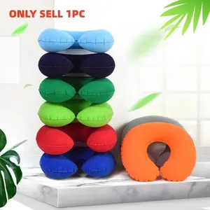Inflatable PVC C-Shaped Travel Pillow, Neck Support Cushion for Car & Airplane, Comfortable U-Shape Design for Long Journeys