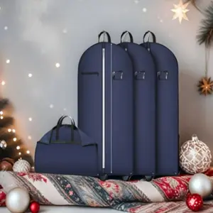 [1/3pcs Foldable Garment Bags with Pocket] 1/ 3pcs Lightweight Easy to Carry Travel Garment Bags for Hanging Clothes, Suit Bags for Closet Storage, Foldable with Pocket and Clear Window, Garment Covers with Zipper for Coats, Jackets, Shirts, Long Dresses