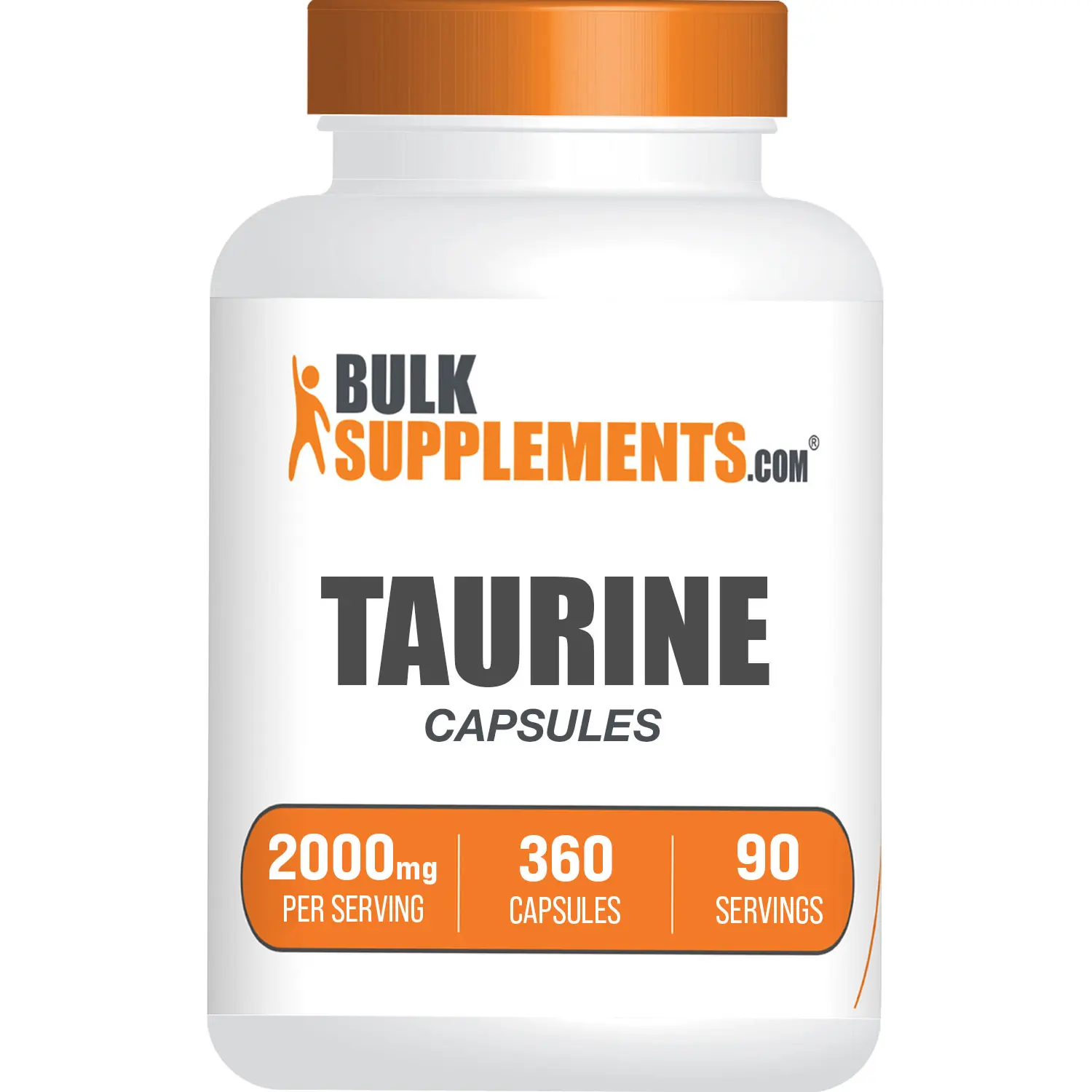 BulkSupplements Taurine Capsules - Amino Acid Supplement for Eye Health, Fitness Performance, Metabolism Support - 360 Capsules, 2000mg per Serving
