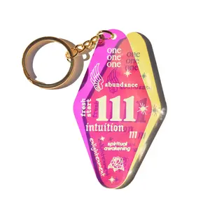 111 INTUITION ANGEL NUMBER IRIDESCENT KEYCHAIN