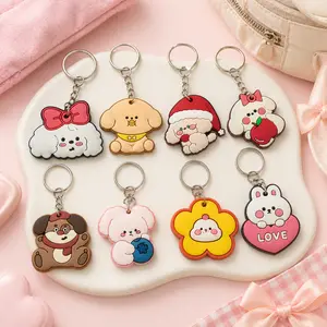 8Pcs Cute Silicone Keychain Charms Set, Kawaii Bag Charms for Backpack, Purse, Keys & Gifts