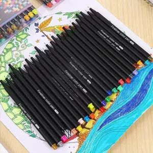 Custom Logo Fineliner Color Pens Set, Fine Tip Drawing Markers, Choose 12/48/100 Colors, Art Supplies for Artists & Designers
