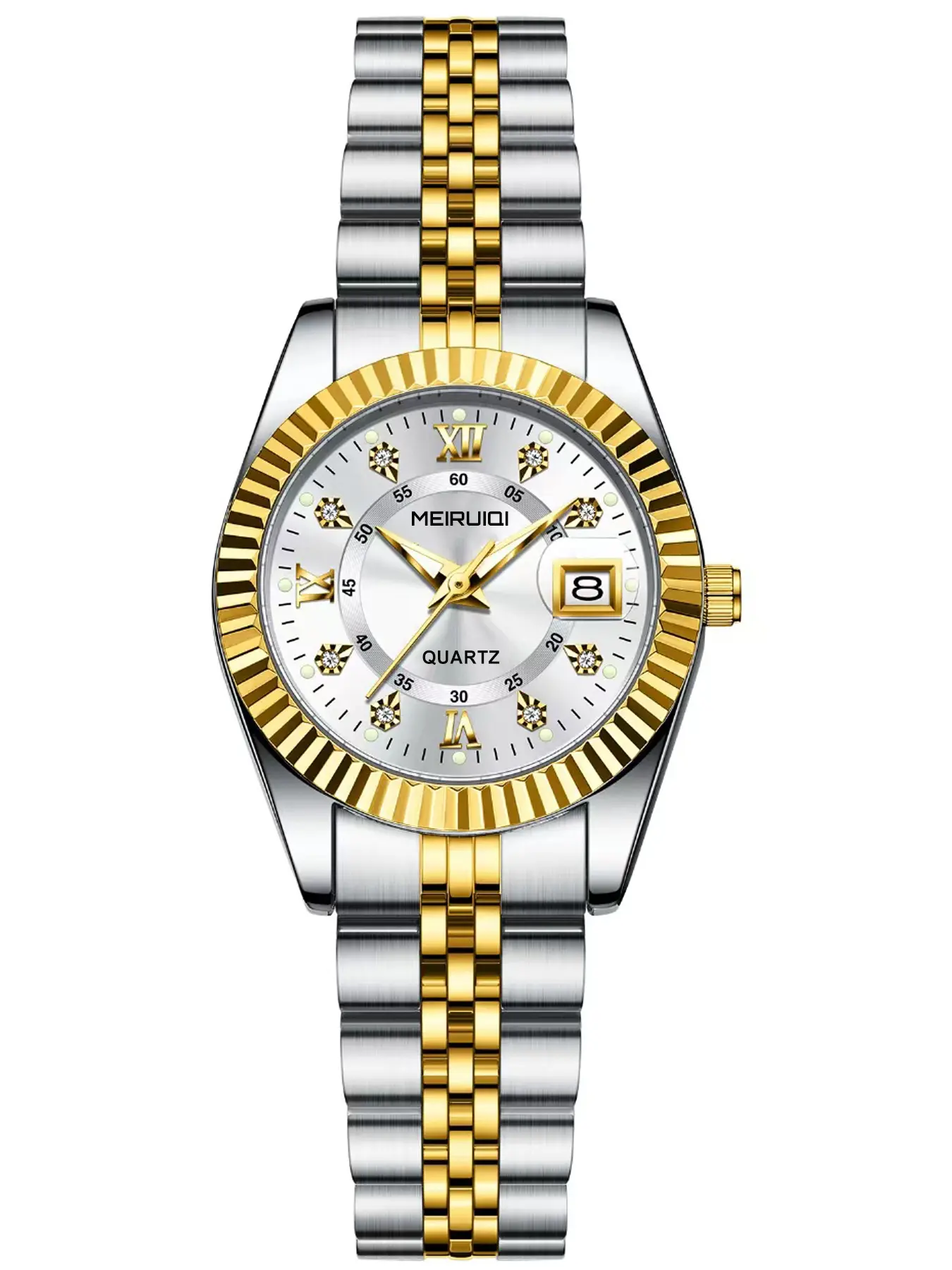 Women\'s Two-Tone Decorative Bracelet Watch in Silver and Gold Two Tone Womens Watch Dainty - Etsy main image 2