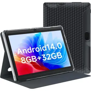 Tablet 7Inch Android 14.0 with Protective Case, 8GB(3+5GB Expand) RAM+ 32GB ROM, IPS Screen, Dual Camera, Bluetooth 5.0 WiFi Tab for Gifts(Black)