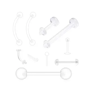 10 Pck Bioflex Retainers Nose, Tongue, Eyebrow, Nipple, Labret