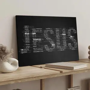 Wooden Framed Canvas Bible Verses Compilation Poster, Modern Art Decoration, Living Room Bedroom Decoration, Hallway Office Mural, Ideal Gift, Ornaments