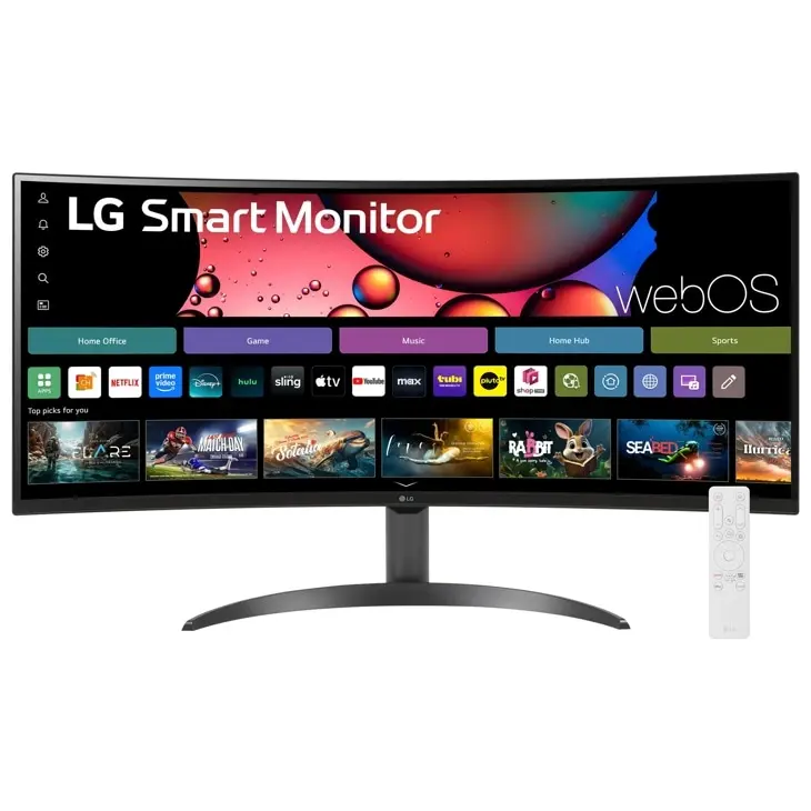 LG 34 Inch Smart Monitor WQHD 1440P Curved Screen 100Hz with webOS