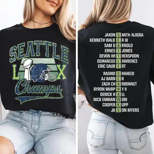 100% Cotton Retro Seattle Football T-Shirt, Seattle LX Champs Tee, Game Day Fan Shirt, Football Fans Gift, Seattle Sports Champion Pride Apparel