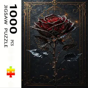 1000 Piece Rose Theme Jigsaw Puzzle, Large Adult Family Interactive Toy, DIY Home Decor Brain Challenge, Holiday Scene, Perfect Gift