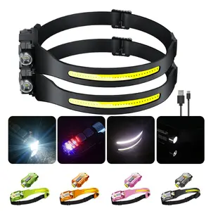 Wave-sensing COB Portable Lighting, outdoor cycling headlight, USB charging night running light, LED high-intensity headlamp